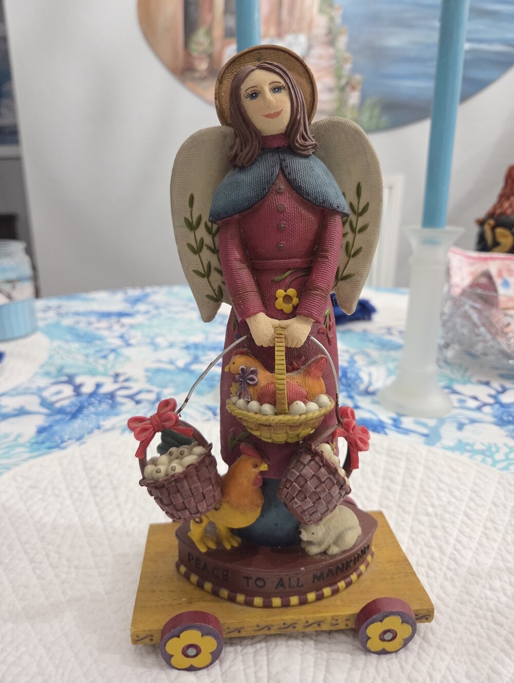 Folk Art Angel "Peace To All Mankind" By Kathy Killip